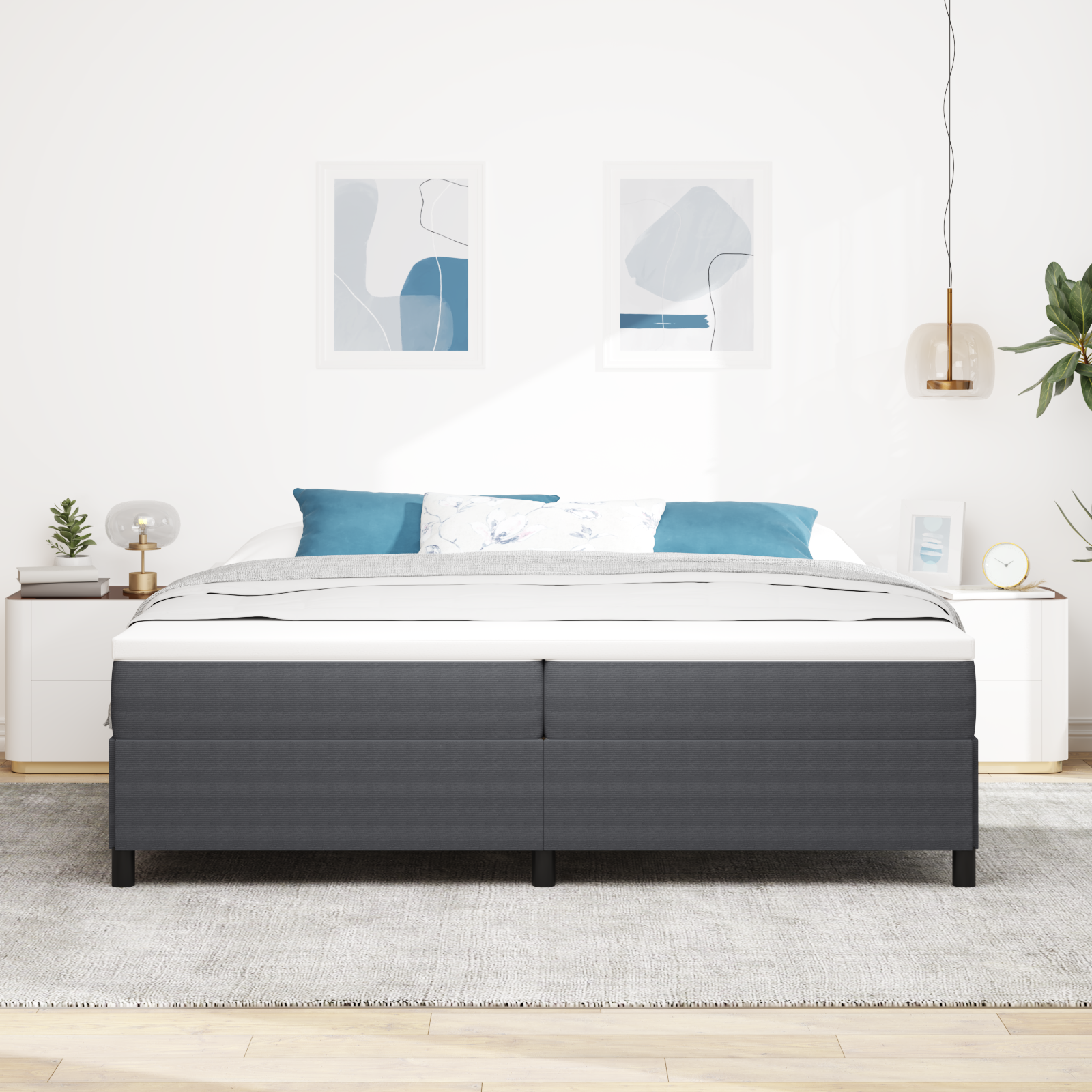 Bäddfjäder Mörkgrå 200 x 200 cm Kordread tyg