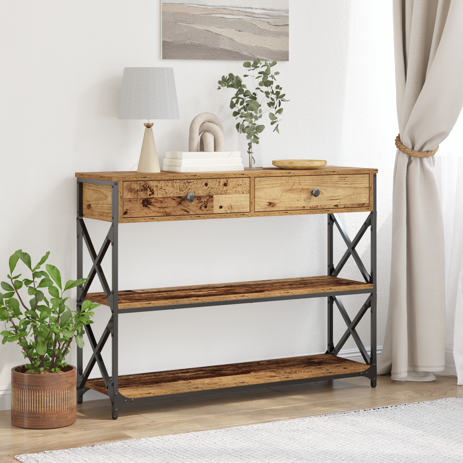 Konsol Bord Gammalt trä 100 x 28 x 75 cm