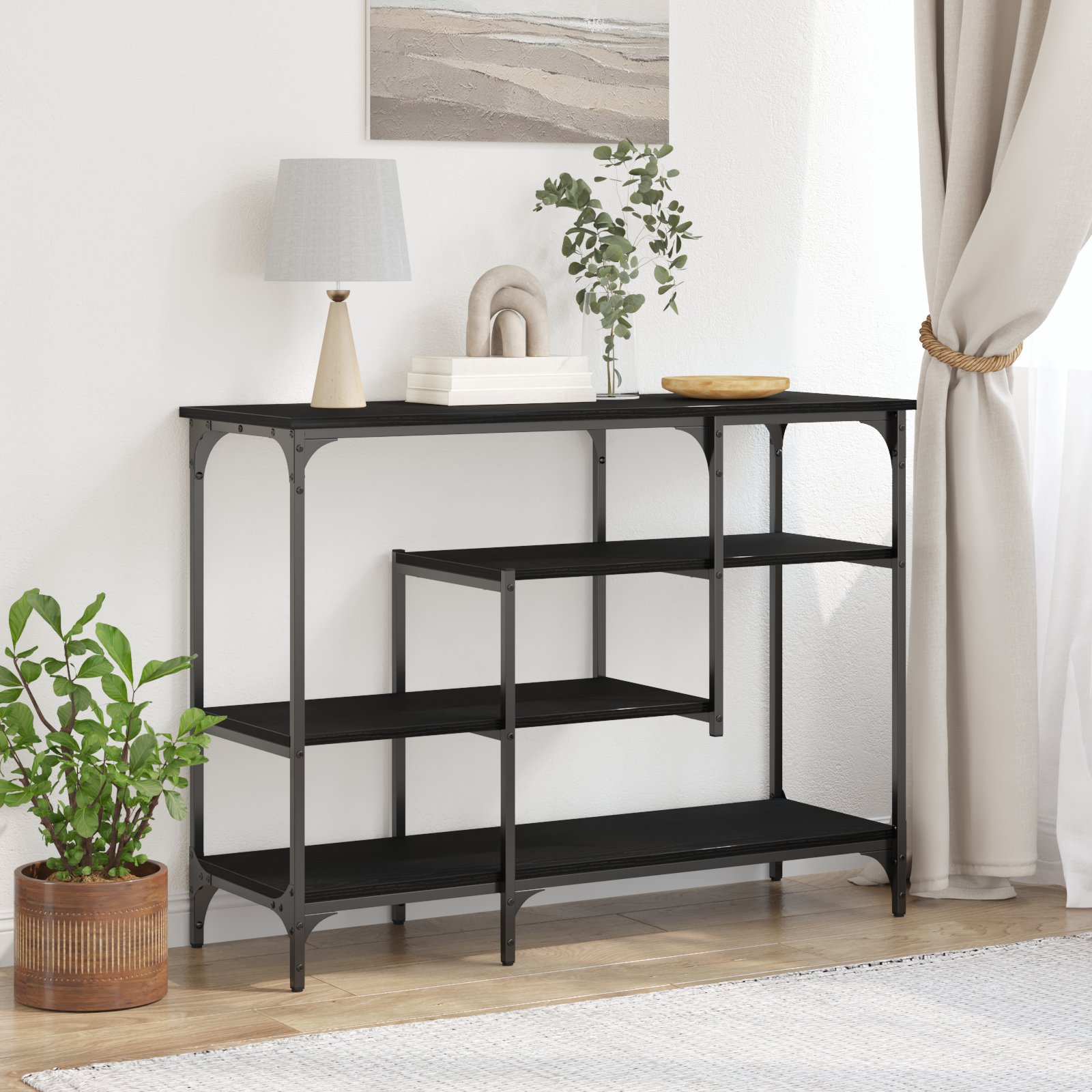 Konsolbord Svart ek 100 x 35 x 75 cm